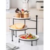 Kanwone 3 Tiered Serving Stand with White Porcelain Plates, Tiered