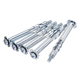 sourcing map M4x60mm Hollow Drive Wall Bolt Screws Zinc Plated Steel for Drywall, Plaster and Tile 10pcs