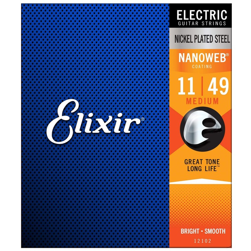 Elixir 12102 Electric Nano Medium 11-49 (12 Pack Bundle)