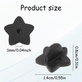 Mabor 100Pcs Rubber Pin Backs, Pin Safety Backs for Brooch Tie Hat Badge Insignia, Black Star Pins Keepers, Rubber Lapel Pins Back for Replacement Uniform Badges Backing Holder Clasp