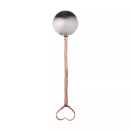 Small Heart Spoon in Brushed Stainless Steel & Copper Love Tea Table Gift