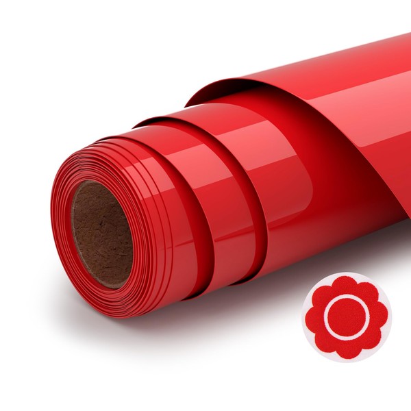 Ryebme Plotter Film Textile Red, 3D Puff Vinyl Film Plotter