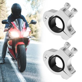 EMSea 2pcs Motorcycle Headlight Holder Bicycle Bottle K?fig Adapter Suitable for 20-25 mm Diameter Tube Silver