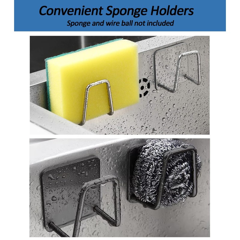 Sink Soap Dispenser Pump with 2 Sponge Holders, Curovtrp Soap
