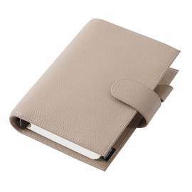 Moterm Personal Regular Rings Planner - Genuine Leather Binder Organizer (25mm Ring, Pebbled-Taupe)