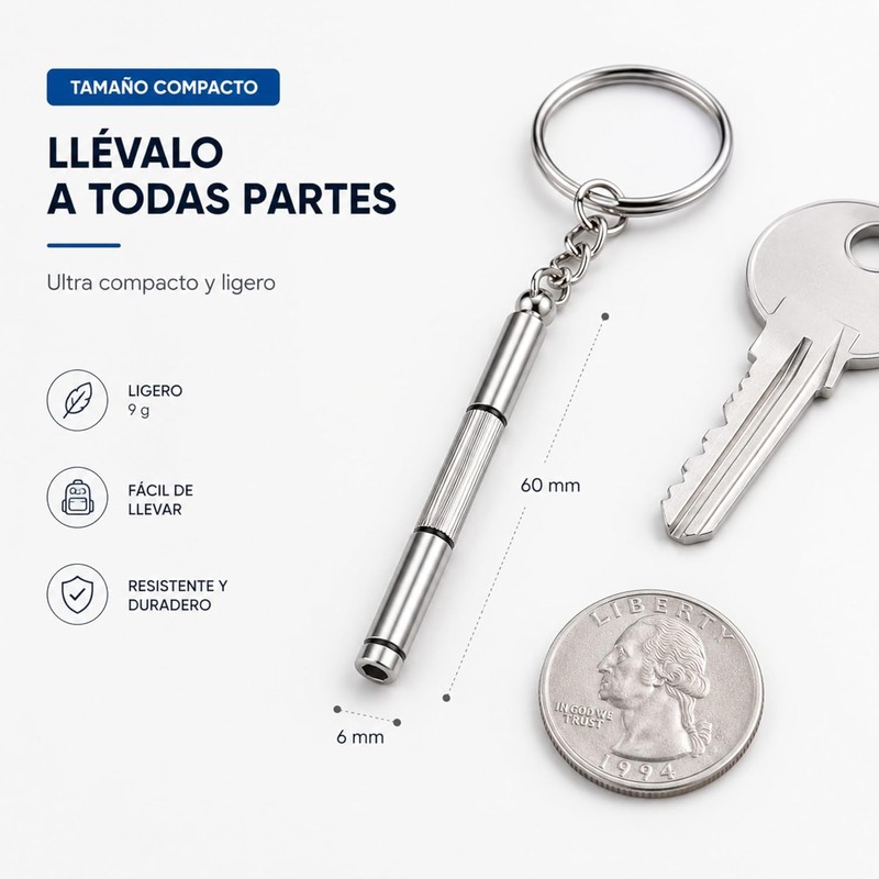 Destornillador de Precisión para Gafas y Relojes, Acero, Kit de