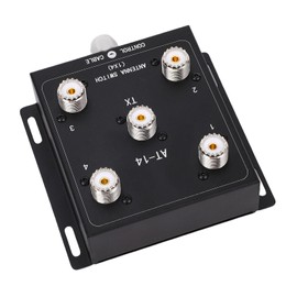 4 Way Coaxial Remote Antenna Switch, 1.8MHz-60MHz 500W PEP with SO-239 Connector, Support +12V Control Voltage