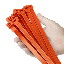 Armpow 12 inch Orange Zip Ties Heavy Duty 100 PCS, 250 LBS Ultra Exclusive Strong Plastic Wire Ties, Large Cable Ties Extra Long Tie Wraps, Indoor and Outdoor UV Resistant