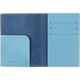 Gift Packaging [world closet] Italian Leather Passport Case Cover Genuine Leather Ladies Lucky Color Date Feng Shui Genuine Product (Cloudy Blue), Claudi Blue