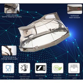 [New Upgraded] Microwave Splatter Cover for Food, Microwae Plate Cover Lid with Water Steamer, 10 Inch Clear microwave splatter cover with steamer, accessories＆gadgets for cookware