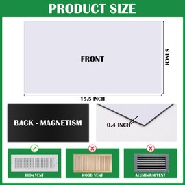 VNDUEEY Magnetic Vent Covers, 8 x 15.5 inch, 2 Pack Strong Vent Covers for Home Floor Standard Air Registers, Wall, Ceiling Vents, Air Vent Covers for RV, Home HVAC and AC Vents