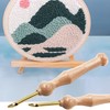 Punch Needle Embroidery with Needle Threaders Tools 2pcs, Wooden Handle