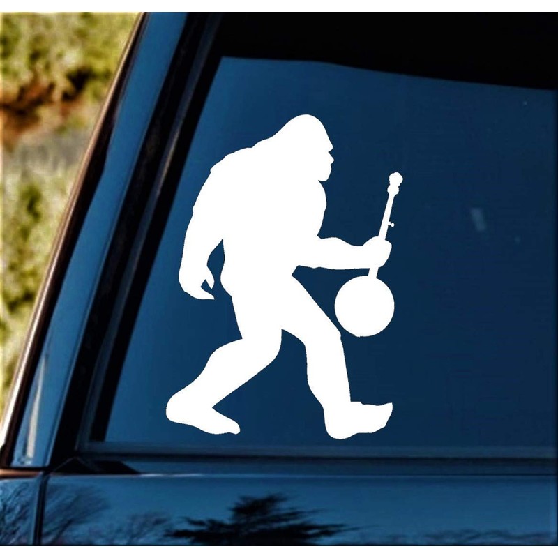 Bigfoot with Banjo Decal Sticker for Car Window BG 123