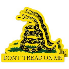 Stickios Dont Tread On Me Stickers for Cars - Gadsden American Flag Rattlesnake Vinyl Stickers (x2) - Don't Tread On Me Decals for Vehicles & Windows (3.8x3.0 Each)