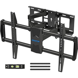 MOUNTUP Full Motion TV Wall Mount for Most 42-82 inch TVs, Wall Mount Bracket with Articulating Swivel and Tilt, TV Mount Max VESA 600x400mm, Holds up to 100lbs Fits 16" Stud,Matte Black