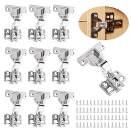 Bubuny 10 Stück Schrankscharniere, Küchen Scharniere, Schrankscharnier mit Soft Close, Automatikscharnier Topfscharnier Dämpfung für Badezimmer Schlafzimmer Esszimmer schranktüren