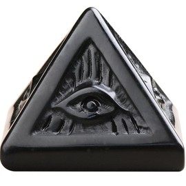 QLRSUXN Black Obsidian Healing Crystal Pyramid,Natural Stone Pyramid for Meditation, Reiki Energy, Chakra Balancing,Energy Enhancement - Great Gift for Home Decor, Office Desk, and Spiritual Practices