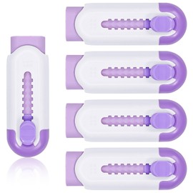 Pencil Erasers, Retractable Erasers for Pencils - White Purple, Pack of 5