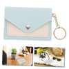 FOMIYES Leather Coin Purse with Keychain Small Portable Change Wallet