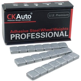 CKAuto 1/2oz, 0.5oz, Grey, Adhesive Stick On Wheel Weights, 63 oz/ 4 lb/Box, OE Quality, (126pcs)