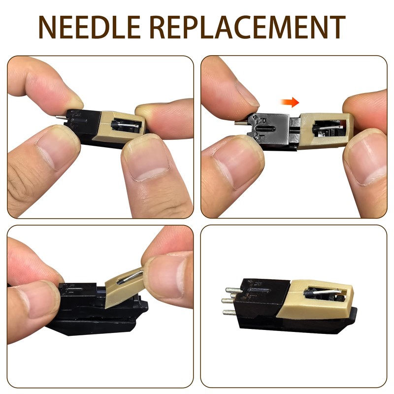 3 Pack Ruby Record Player Needles, Replacement for Crosley Victrola