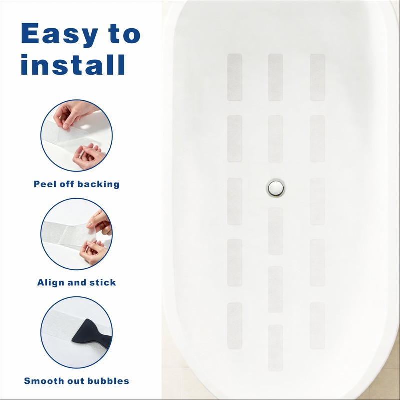 16 PCS Clear Non Slip Bathtub Stickers, Anti Slip Shower