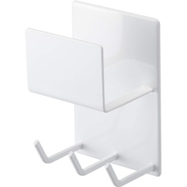Yamazaki 4978 Magnetic Bathroom Cleaning Tool Holder, White, Approx. W 3.1 x D 2.4 x H 4.7 inches (8 x 6 x 12 cm), Mist MIST Bathroom Storage, Bath Cleaning, Sponge