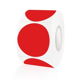 STARLIBOO Colored Dot Stickers, 1.5 inch Garage Sale Stickers, 500Pcs Adhesive Circle Price Tags Stickers, Writable Not Blurry for Yard Sale (Red)