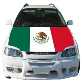 Mexico Flag Car Hood Cover Universal Fit Weather-Resistant for Cars Trucks SUVs