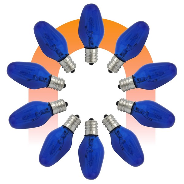 120V 15W Blue Night Light Bulbs for Scentsy Warmer Nightlight by Lumenivo – 15 Watt Wax Melter Light Bulbs – Blue Colored Night Light Bulbs – Himalayan Salt Lamps, Wax Burners, & Plug-Ins - 10 Bulbs