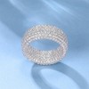 18K White Gold Plated Engagement Promise Wedding Eternity Ring for