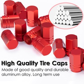 Red Auto Tire Valve Stem Caps: Tire Air Pressure Caps, Universal Schrader Valve Cap for Car Bike Truck Motorcycles