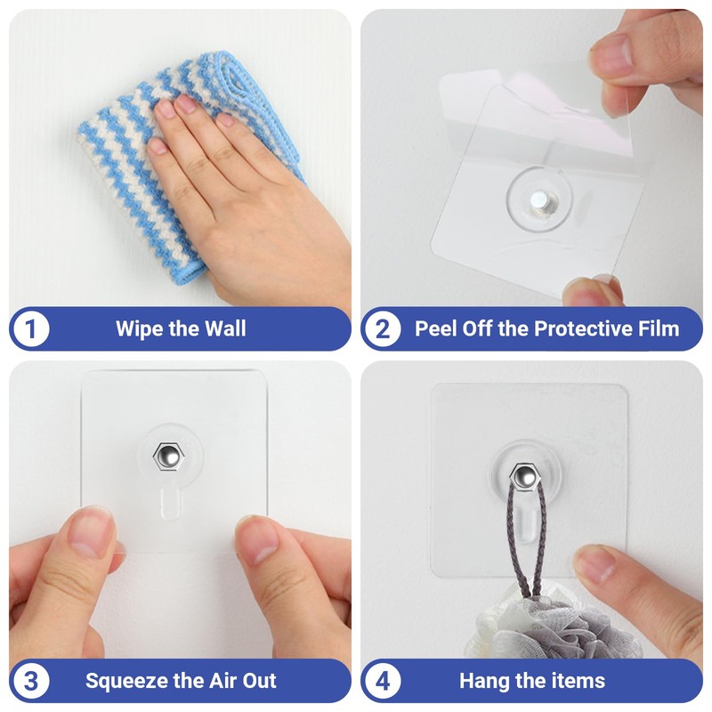 Aweshock Picture Hangers Without Nails, 20 Packs Self Adhesive No