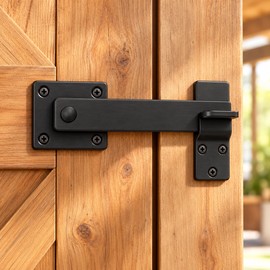 5 Inch Heavy Duty Barn Door Bolt Lock, Dark Brushed Iron Door Latch for Wooden Gates, Sheds, Cabinets, Storage Doors and Home Hardware