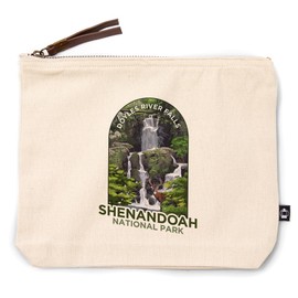 Lantern Press Shenandoah National Park, Virginia, Doyles River Falls, 100% Cotton Zipper Pouch, Travel Accessory, Go Bag