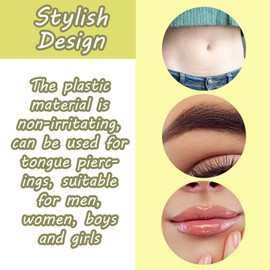 lafomukea 24 PCS Clear Piercing Retainers Set, Plastic Nose Rings, Transparent Invisible Eyebrow Horseshoe Ring