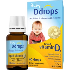 Baby Ddrops Infant Vitamin D3 Drops-Supports Healthy Bone and Teeth Development and Immune System Function. No Preservatives, No Sugar, Non-GMO