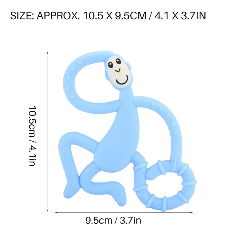 4pcs Cute Monkey Shaped Cartoon Silicone Soft Elastic Baby Teether