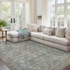 Bavni Area Rug 8x10 Machine Washable Vintage Distressed Print Ultra-Thin
