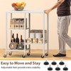 Kitchen Microwave Cart with Wheels,Coffee Bar Table Station,4-Tier Rolling Baker's