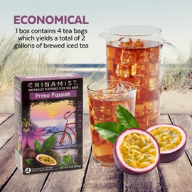 China Mist Iced Tea – Primo Passion Black Tea Infusion – Refreshing and Delicious – Each Tea Bag Yields 1/2 Gallon – 4 bags.