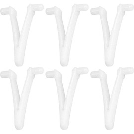 6Pcs White Pool Supply V Clip, Pool Butterfly Clip V Clip Pool Attachment Clips Replacement for Swimming Pool Spa Brush, Vacuum Head, V Clips and Pins for Swimming Pool Spa Vacuum Pool Vacuum Heads