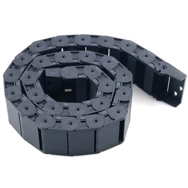 URBEST 18mm x 50mm Black Plastic Flexible Nested Semi Closed Drag Chain Cable Wire Carrier 1M for Electrical Machines