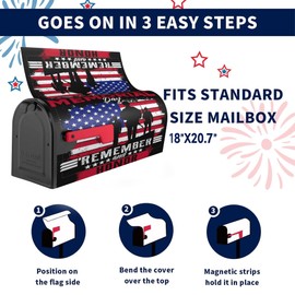 Mailbox Covers Magnetic Standard Size,American Veterans Day Remember and Honor Magnetic Mailbox Covers for Holiday Yard Decor 18"x21"