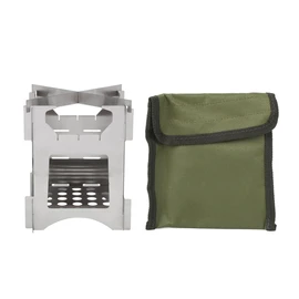 Backpack Wood Stove, Portable Stainless Steel Folding Wood Stove for Outdoor Camping / Travel / Hiking / Picnic - 3.9 x 3.9 x 5.0 Inches