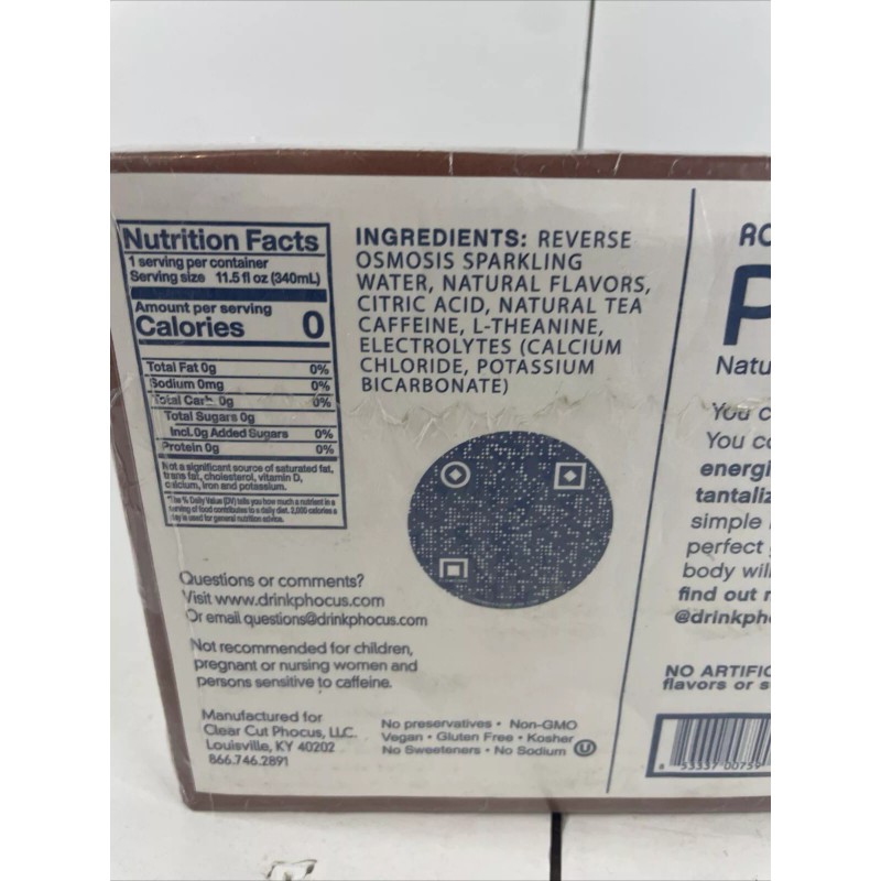 Phocus Root Beer Caffeinated Energy Sparkling Water 11.5 fl oz