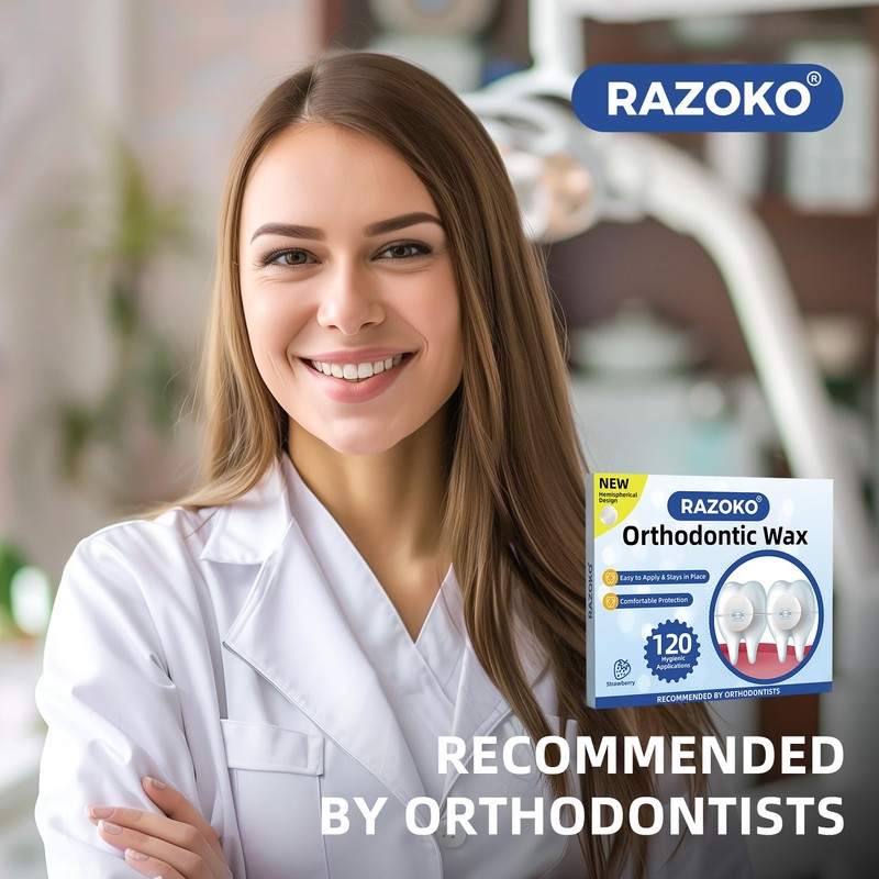 RAZOKO Orthodontic Wax for Braces Wax Dots 120 Individual Hygienic