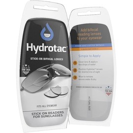 Calabria Hydrotac OPTX 20/20 Stick On BiFocal Lenses +2.50 Mens Womens Magnifying Bi-Focal Reusable Reader Adhesive Stickers