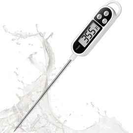 YYAOEMI Digital Kitchen Thermometers with Large LCD Screen Long Probe Thermometer Instant Read Auto Off ℉/℃ Button Accurate Water Temperature Thermometer for Beverage, Grill, BBQ, Food Cooking