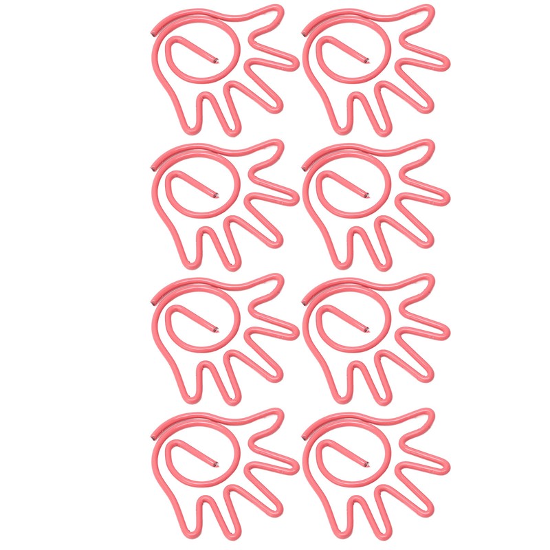 100Pcs Paper Clip Metal Hand Shaped Design Rustproof Paperclip Decoration